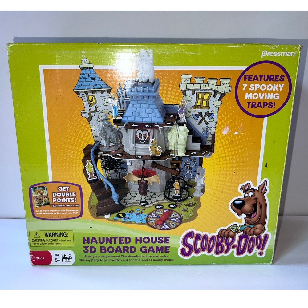 Scooby-Doo Haunted House 3D Board Game 2011 Pressman 2185-06 Spooky Moving Traps